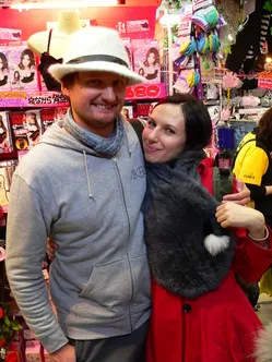 Japanese characters and merchandise at Don Quijote